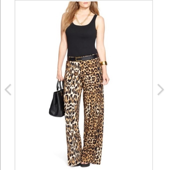 Ralph Lauren Pants - Ralph Lauren Leopard Print Wide Leg Palazzo Pants